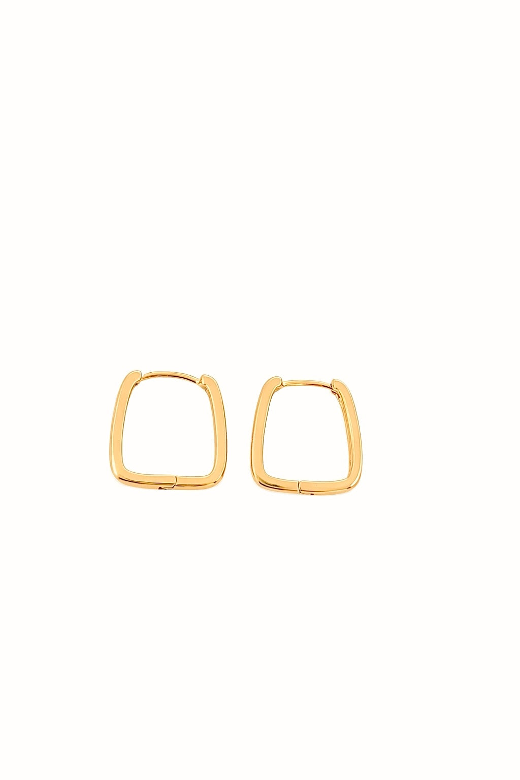 Minimal Square Gold Hoop Earrings (1.5cm) – 18k Gold Plated Copper