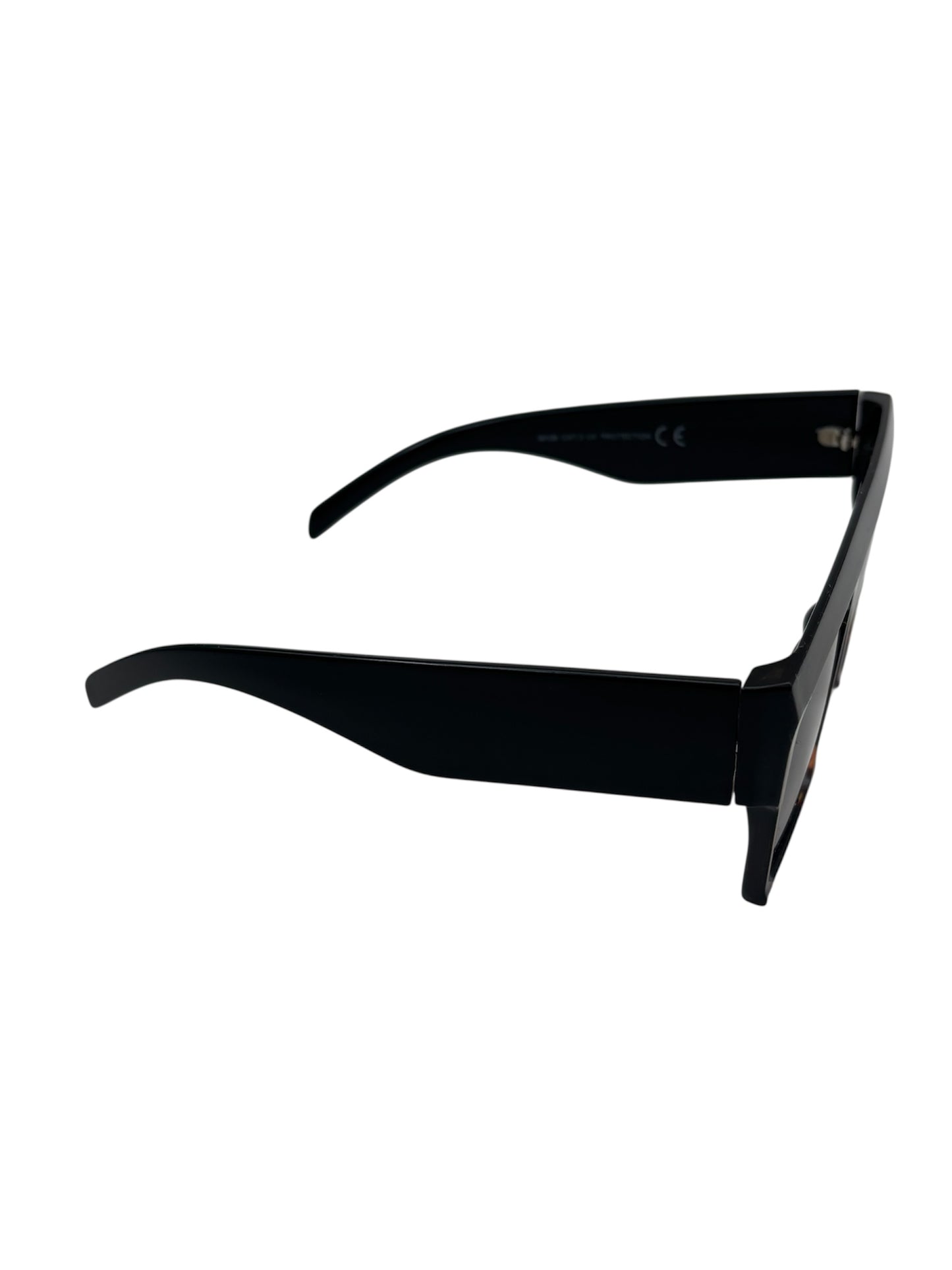 Duże okulary przeciwsłoneczne z płaską główką – czarno-szylkretowe, gradientowe