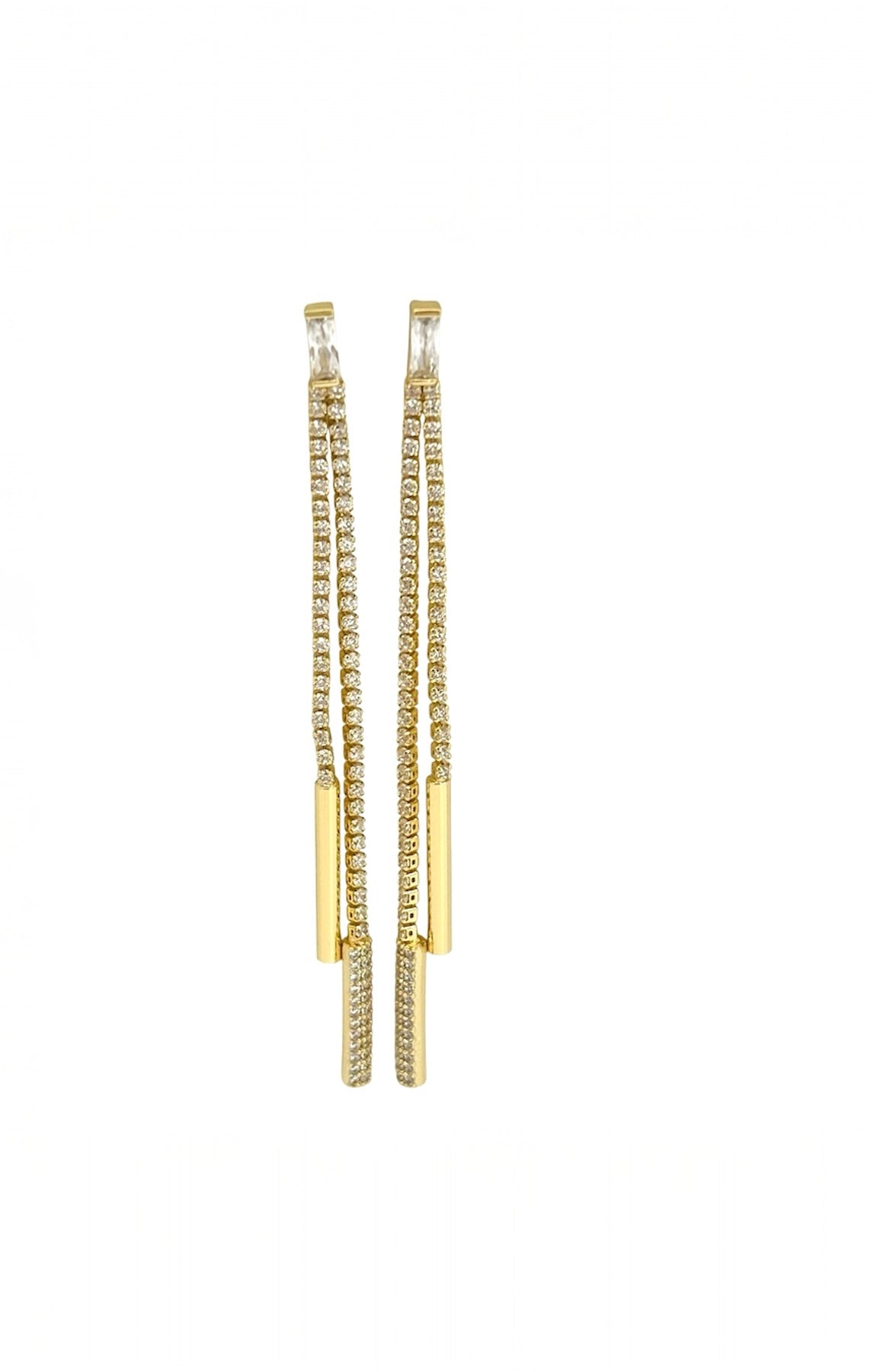 Gold Long Drop Earrings (6cm) – 14K Gold Plated Surgical Stainless Steel