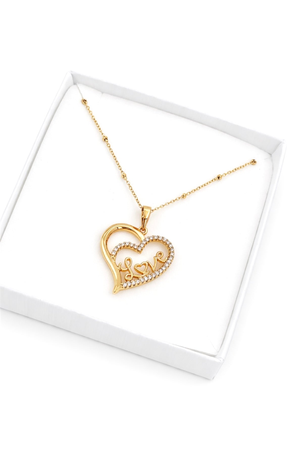 Love Heart Necklace – 18K Gold Plated