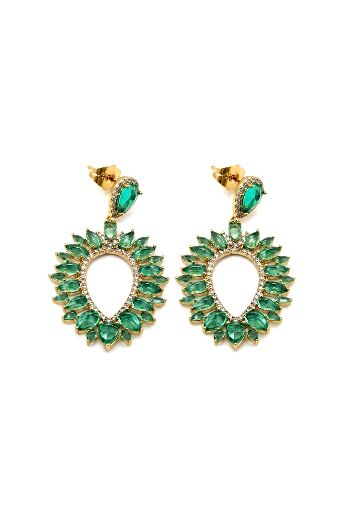 Teardrop Statement Earrings – 18K Gold Plated