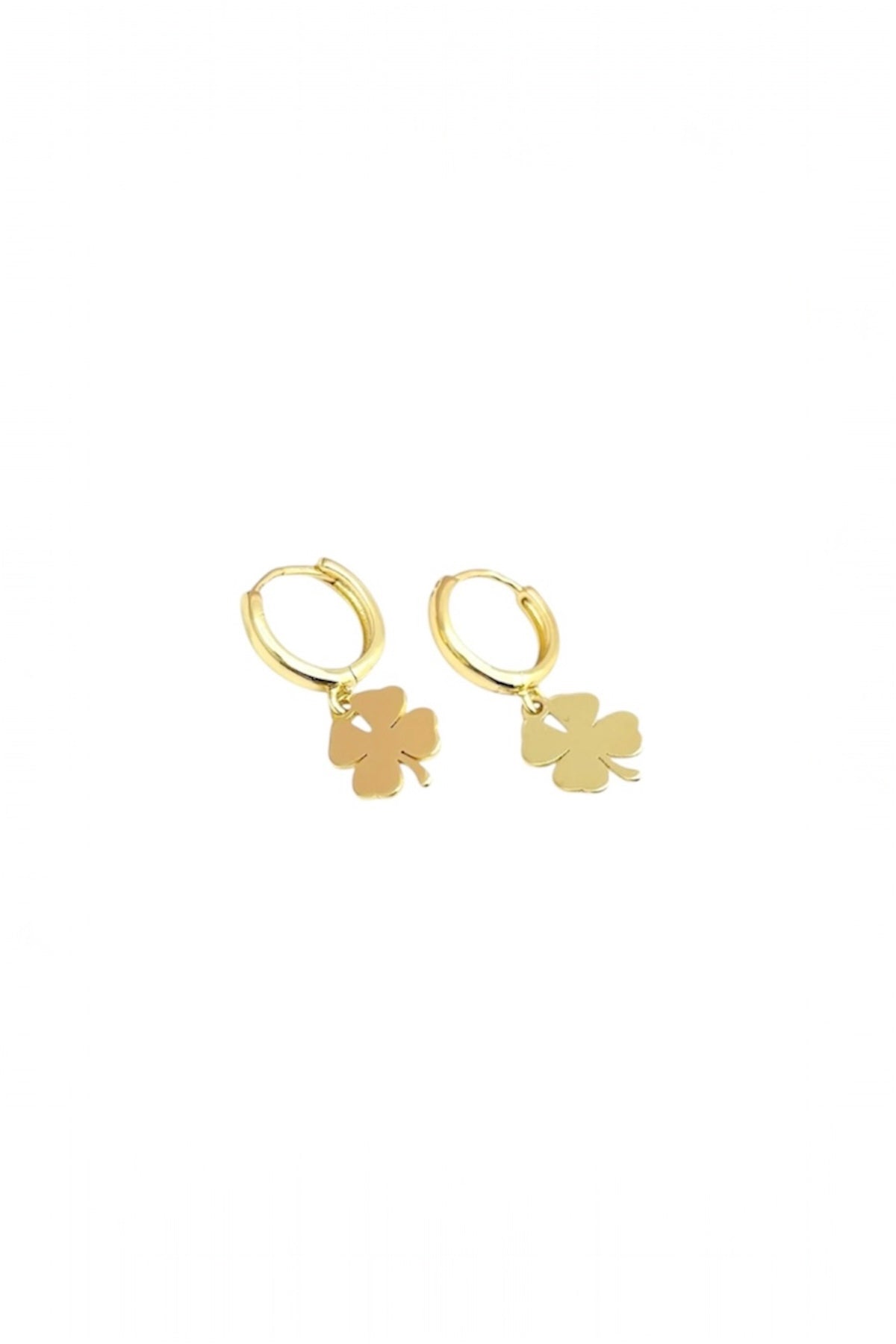 Clover Hoop Earrings – 14K Gold Plated Surgical Steel