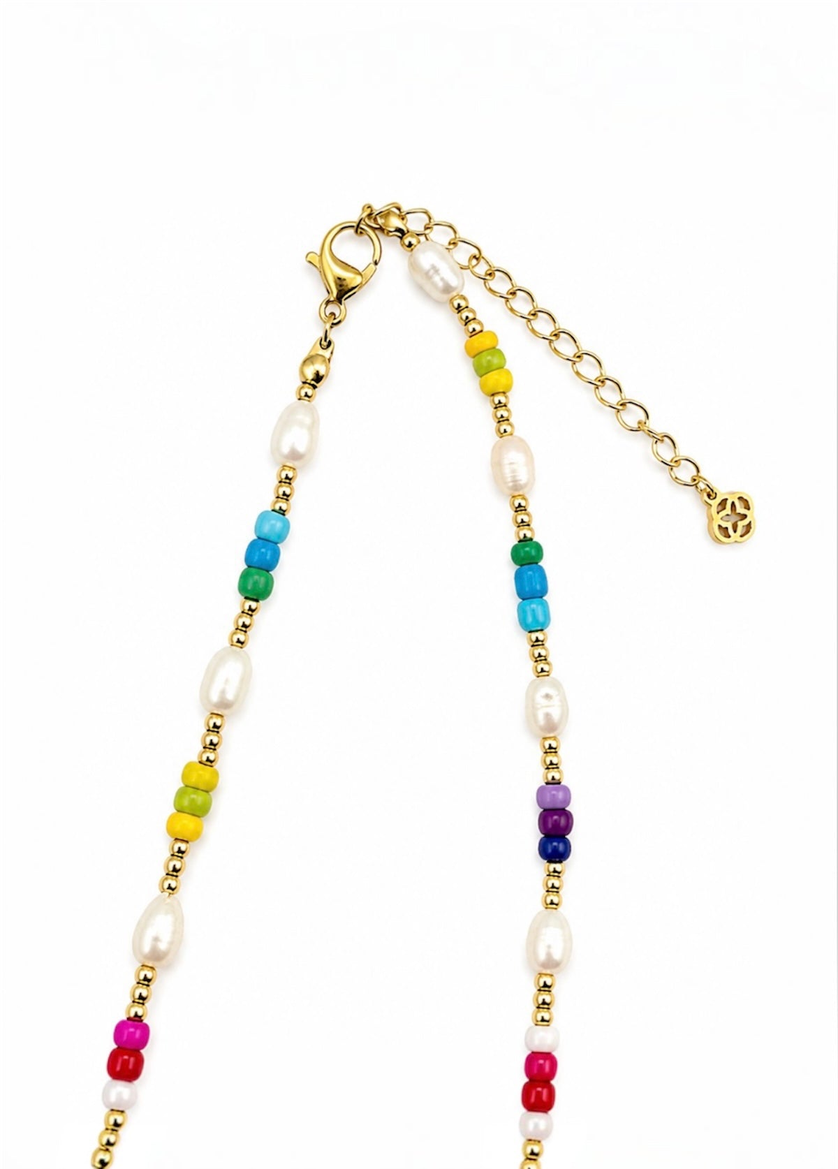 Rainbow Pearl Necklace - 14K Gold Plated Surgical