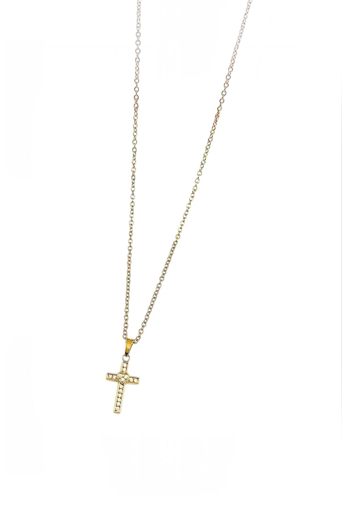 Gold Cross Necklace – 14K Gold Plated Surgical Steel