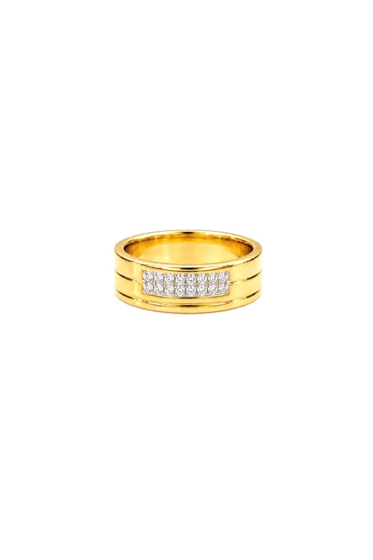 Crystal Luxe Ring – 14K Gold Plated Surgical Steel