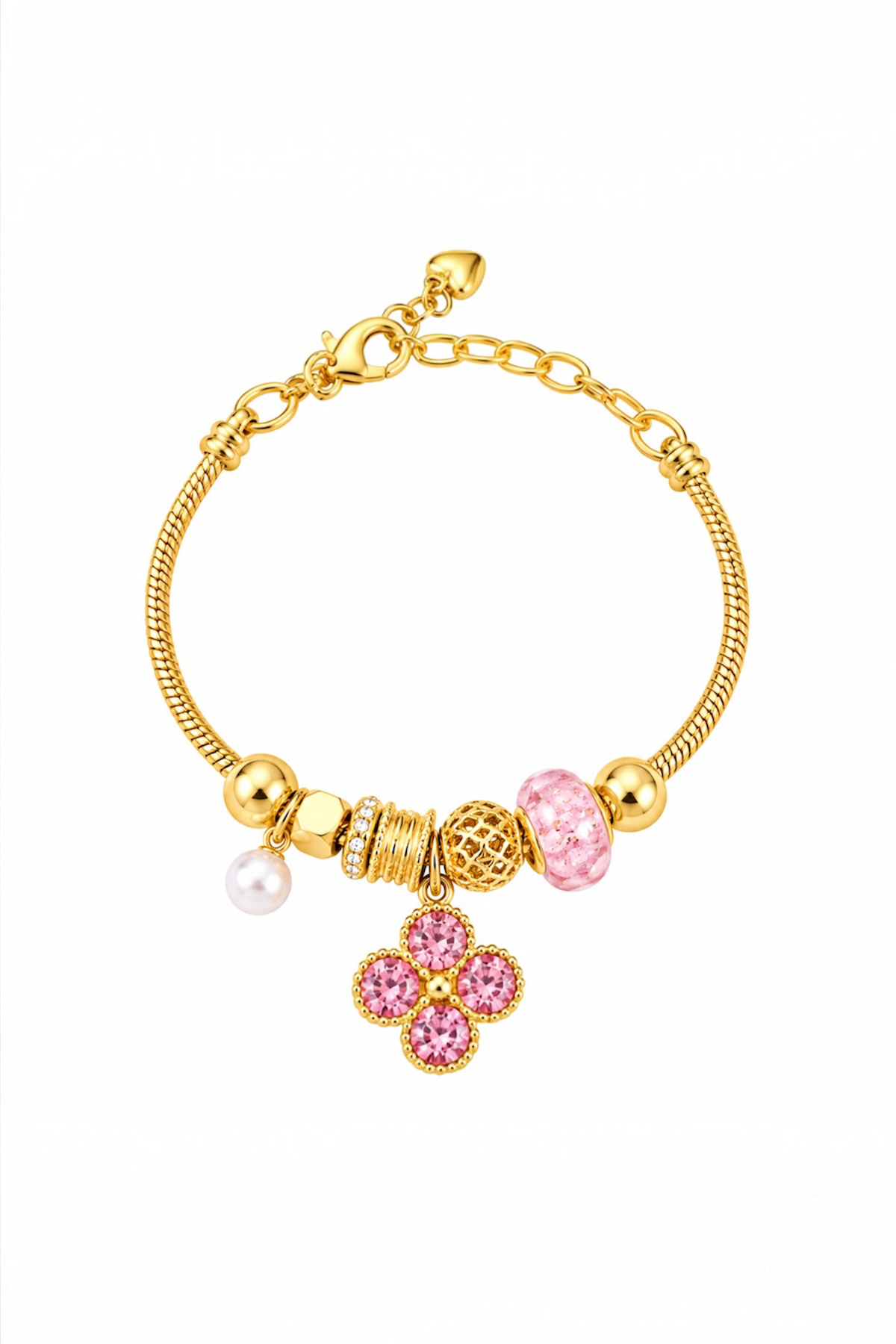 14K Gold Plated Hypoallergenic Copper Charm Bracelet