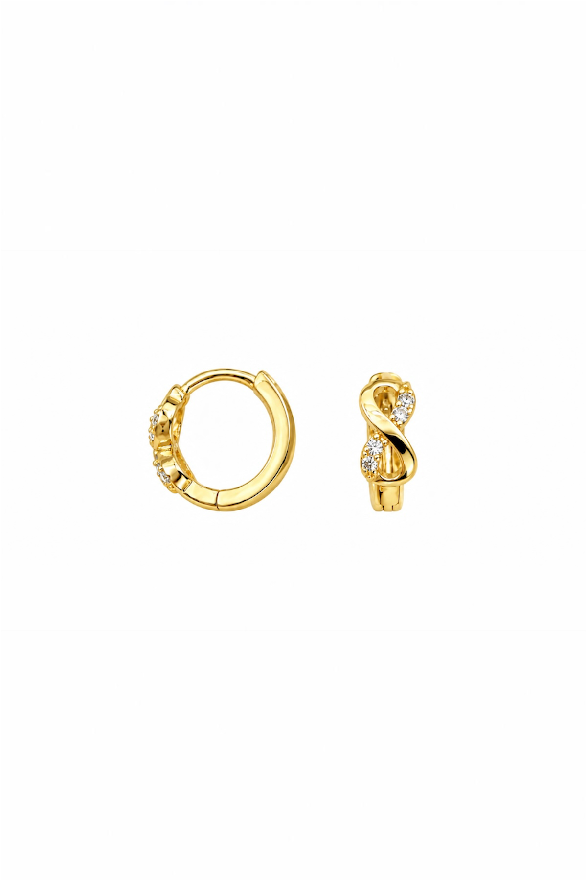 14K Gold-Plated Infinity Huggie Earrings