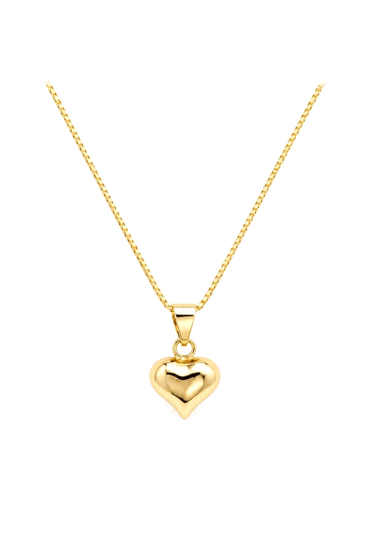 Puffy Heart Necklace – 14K Gold Plated Stainless Steel