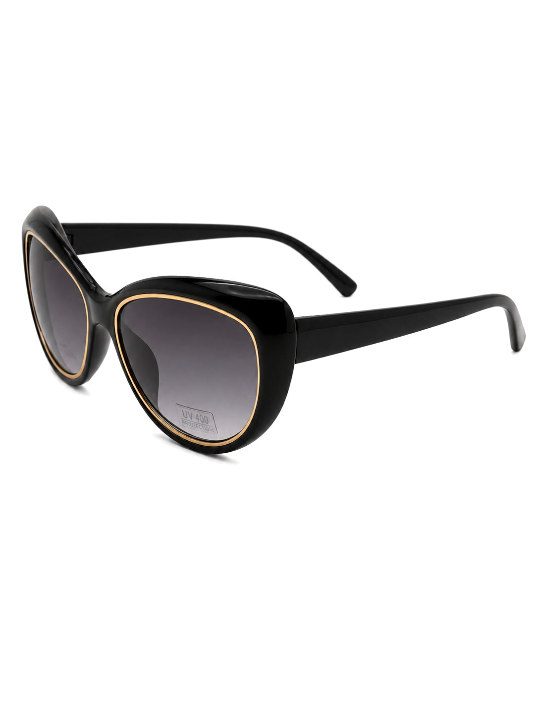 Black Cat Eye Sunglasses with Gold Trim