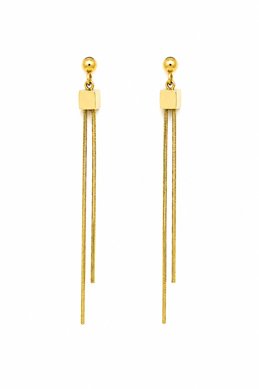 14K Gold Plated Long Tassel Earrings – Surgical Stainless Steel