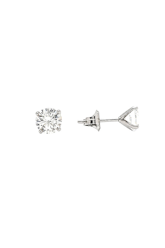 Zirconia Stud Earrings (7mm) – Elegant Sparkling Stone