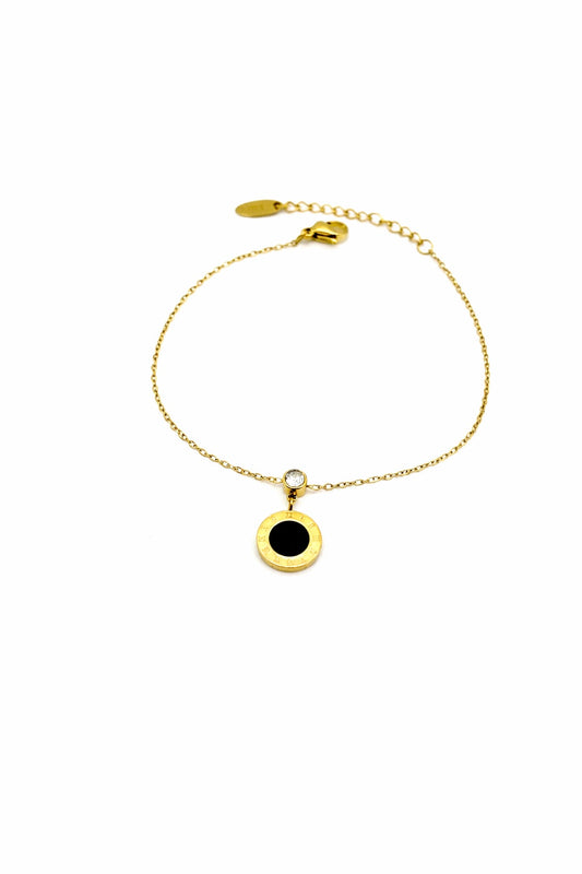 Roman Numeral Bracelet -14k Gold Plated Stainless Steel