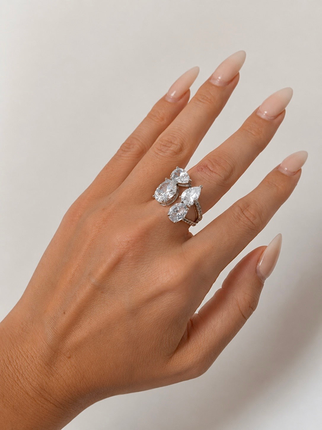Adjustable Crystal Statement Ring – Surgical Stainless Steel