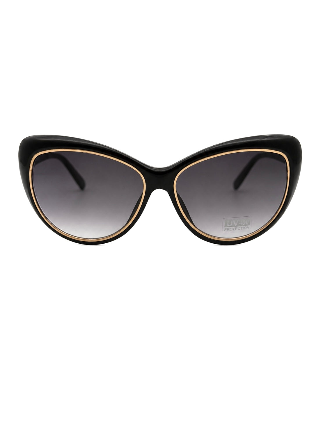 Black Cat Eye Sunglasses with Gold Trim