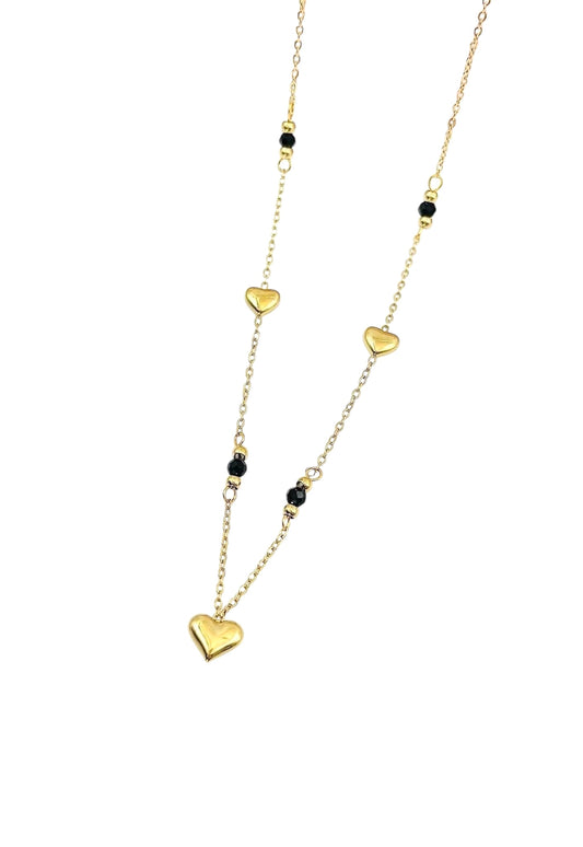 Gold Heart Necklace – 14K Gold Plated Surgical Steel