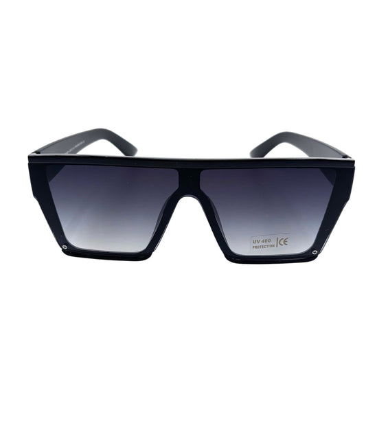 Duże okulary przeciwsłoneczne z płaską główką – czarne