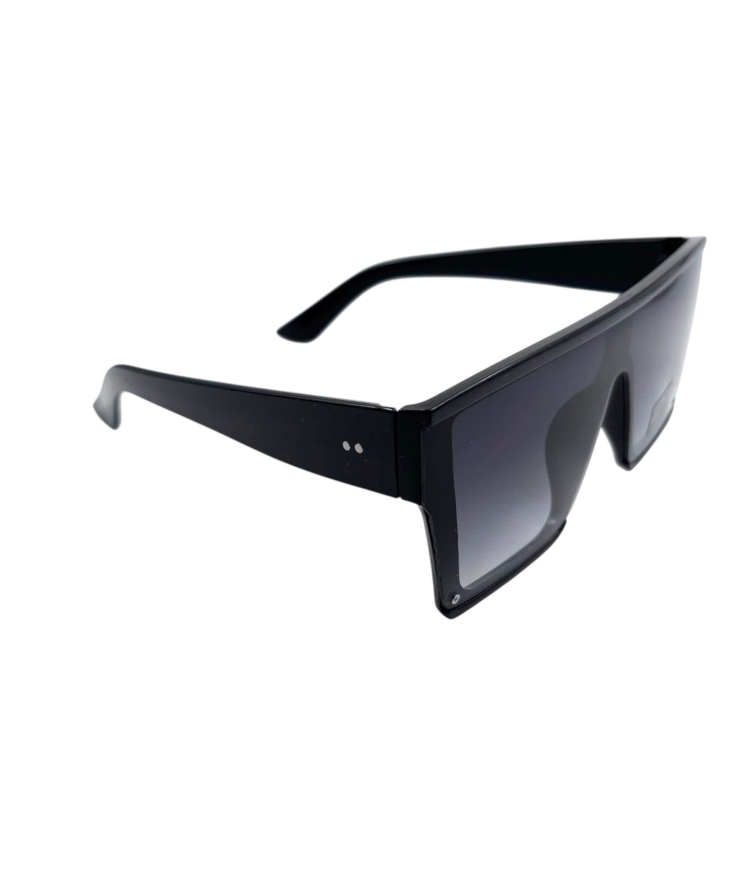 Duże okulary przeciwsłoneczne z płaską główką – czarne