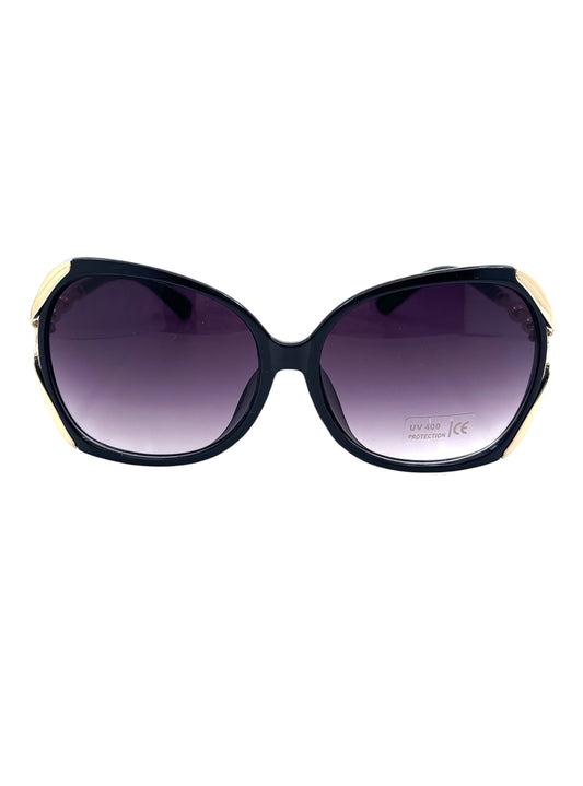 Duże czarno-złote okulary przeciwsłoneczne