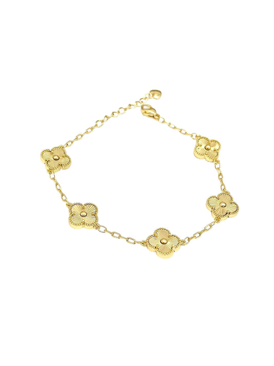 Golden Clover Bracelet – 14K Gold Plated Copper