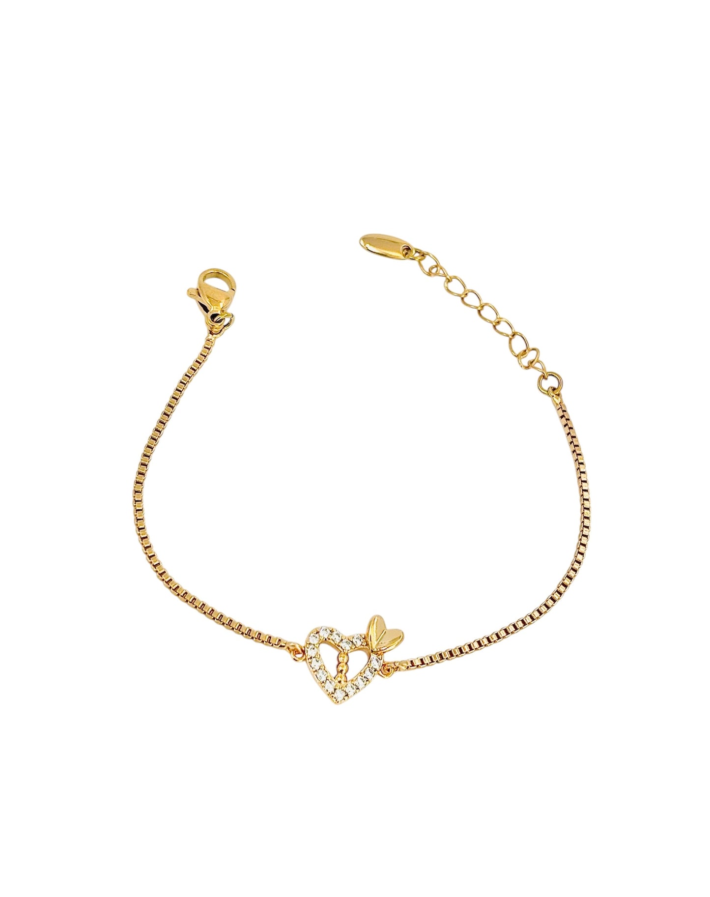 Heart Bracelet – 18K Gold Plated Copper ( For small wrist )