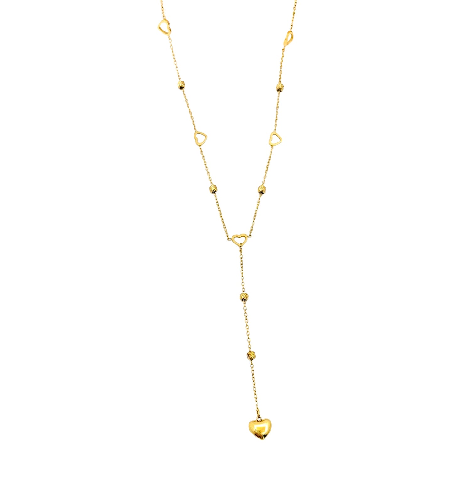 Naszyjnik Złote Serca – Stal chirurgiczna pozłacana 14-karatowym złotem