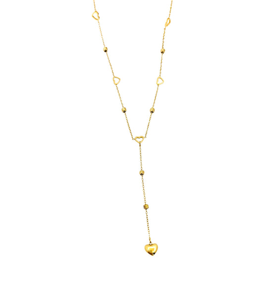 Golden Hearts Necklace – 14K Gold Plated Surgical Steel