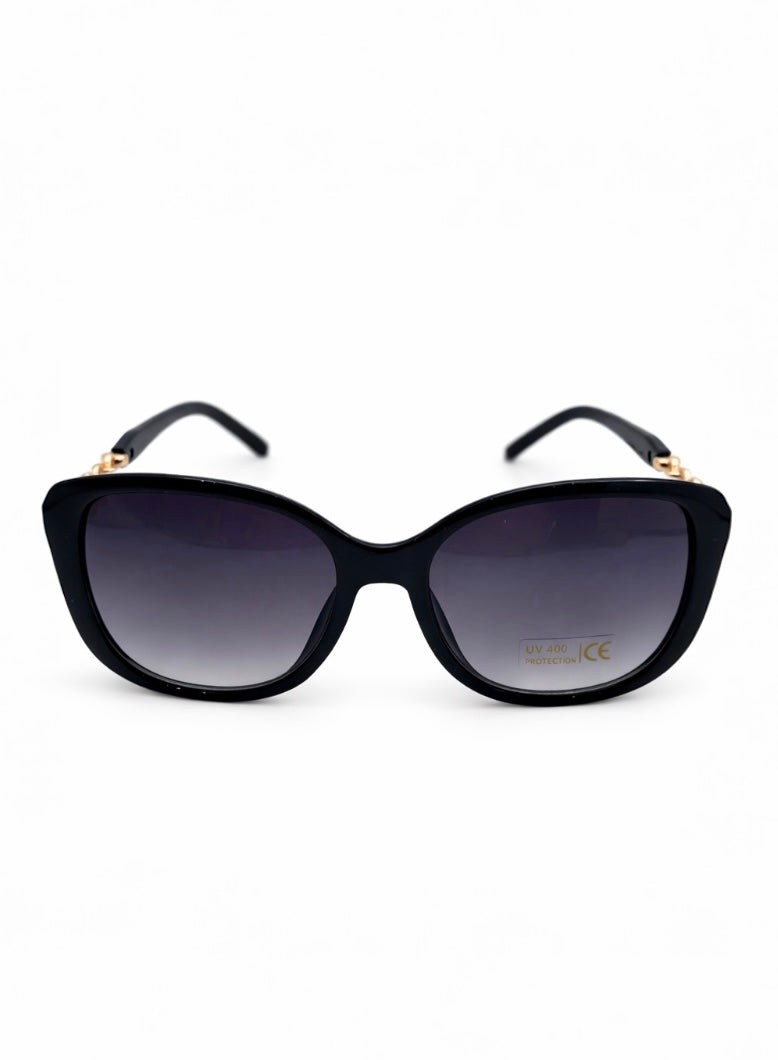 Okulary przeciwsłoneczne oversize z detalami w kształcie serca w kolorze złotym