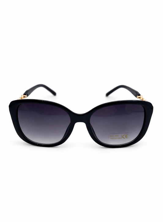 Okulary przeciwsłoneczne oversize z detalami w kształcie serca w kolorze złotym