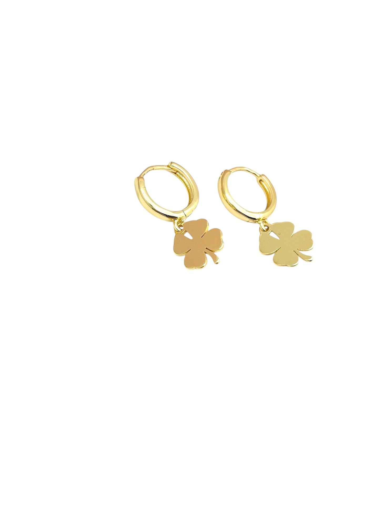 Clover Hoop Earrings – 14K Gold Plated Surgical Steel