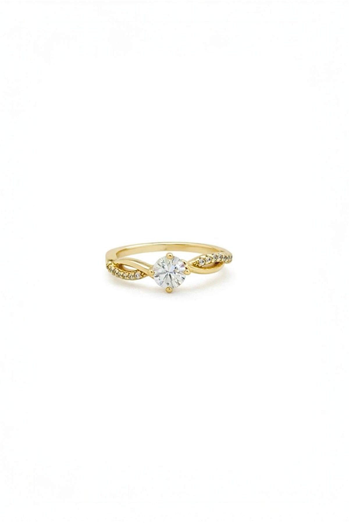 Gold Zirconia Ring – 14K Gold Plated Copper