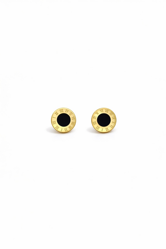 Gold Roman Numeral Stud Earrings – Surgical Steel