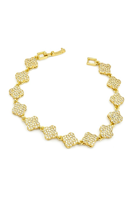 14K Gold Plated Clover Bracelet – Anti-Allergic Copper