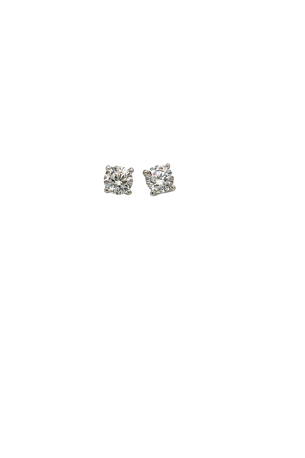 Silver Zirconia Stud Earrings – Copper Base (4mm)