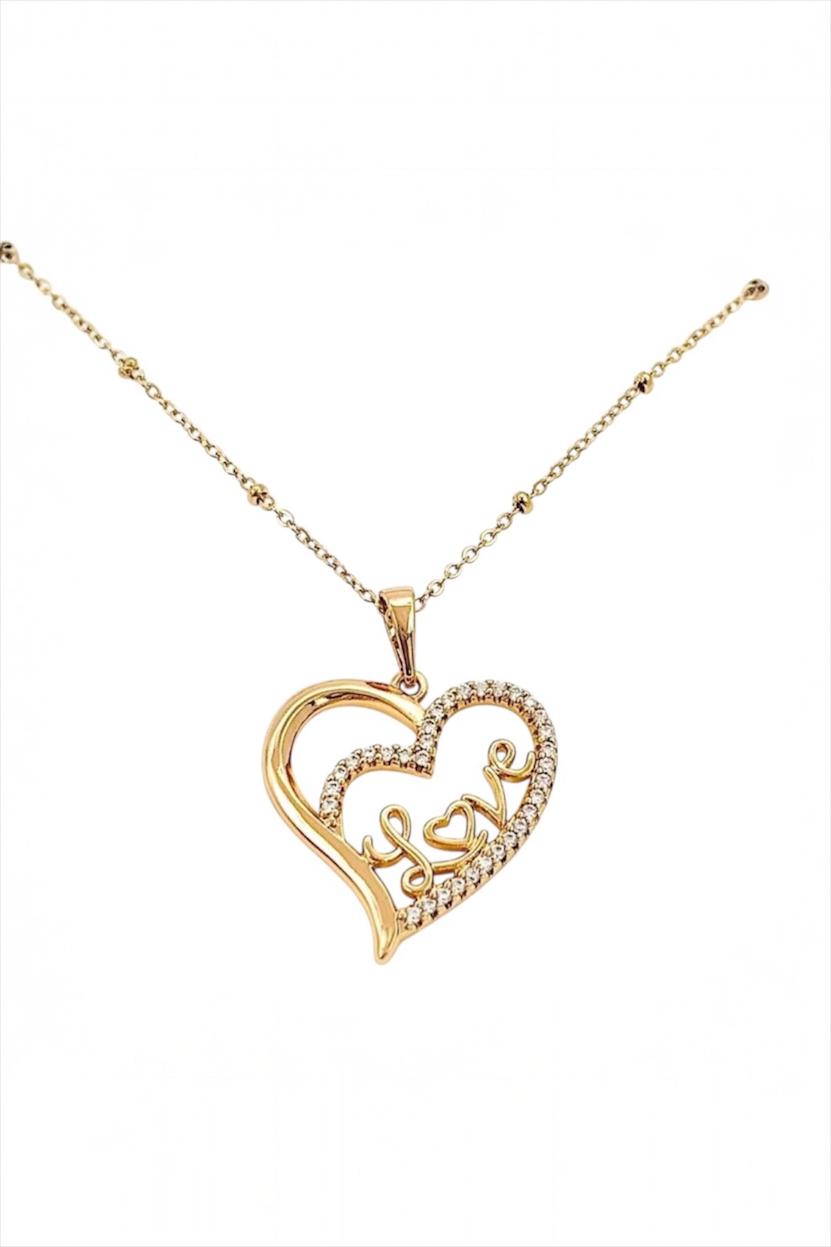 Love Heart Necklace – 18K Gold Plated
