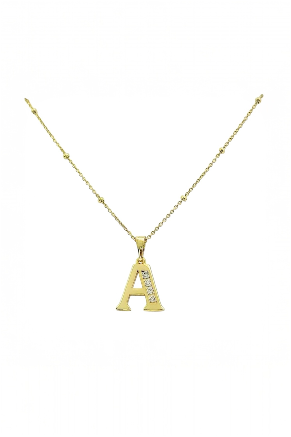Gold Letter A Necklace – 14k Surgical Steel