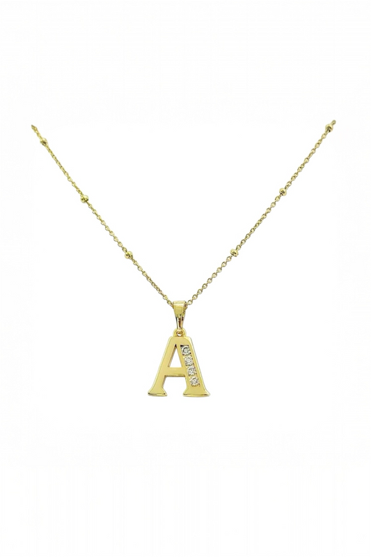 Gold Letter A Necklace – 14k Surgical Steel