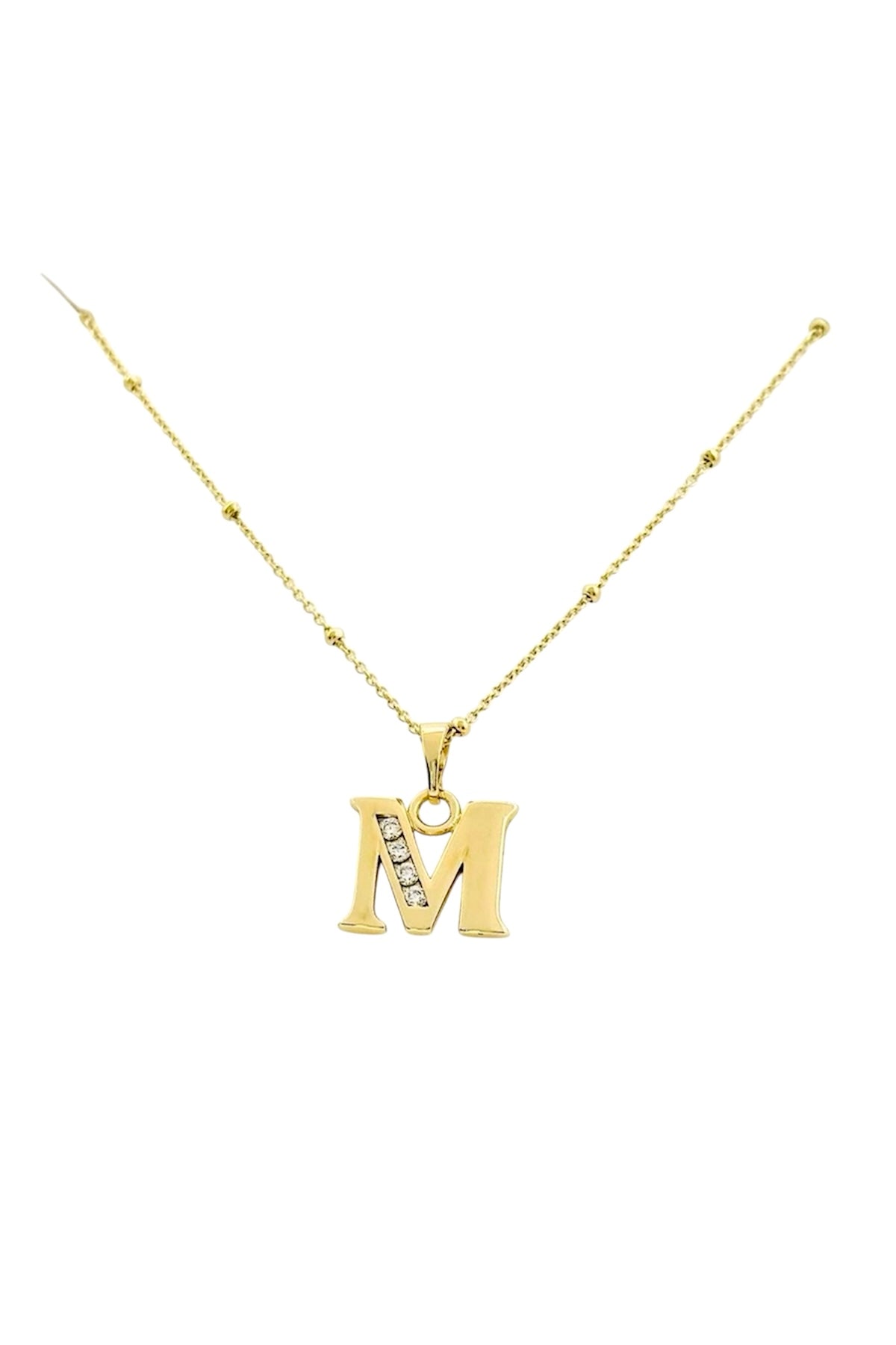 Gold Letter M Necklace – 14k Surgical Steel