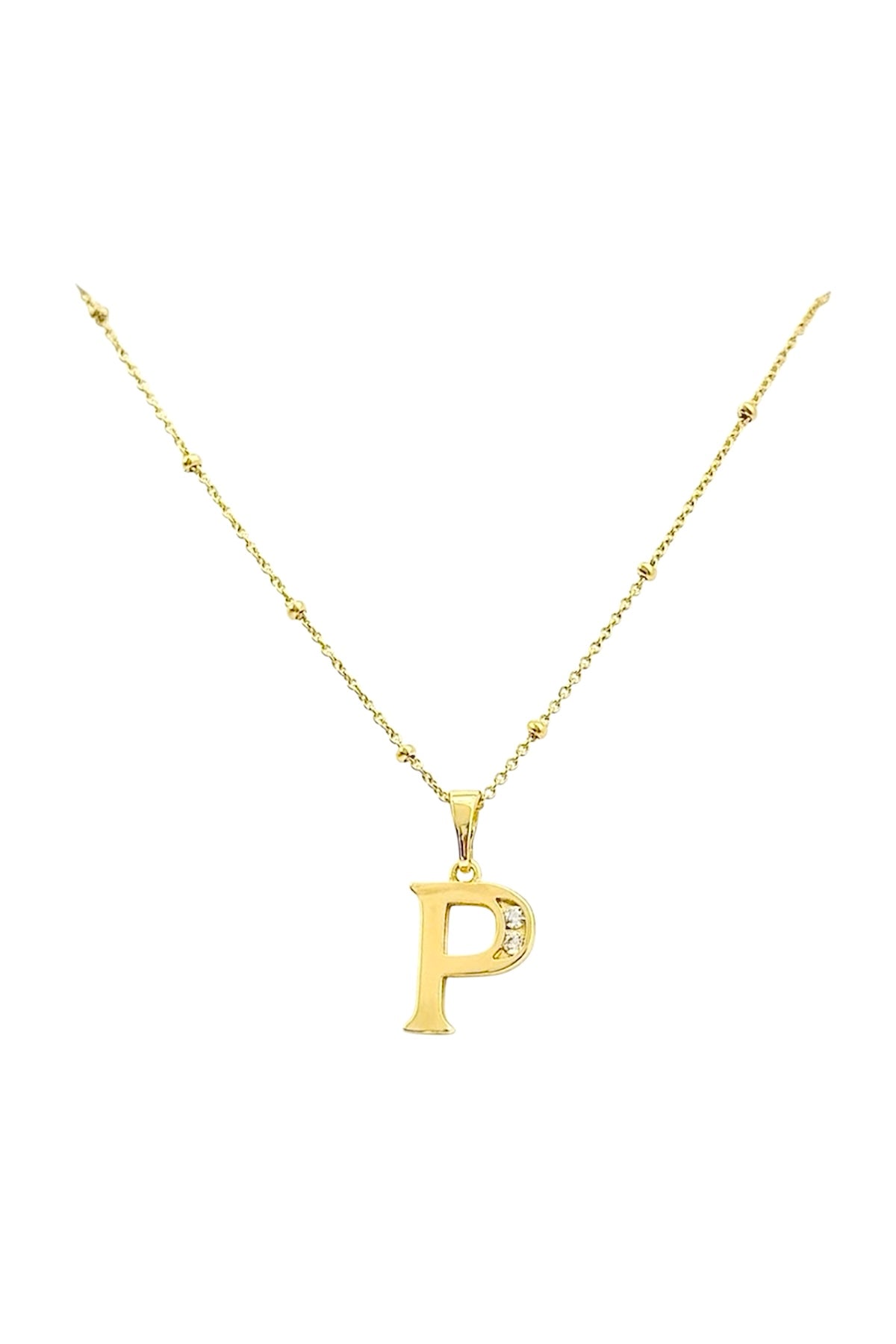 Gold Letter P Necklace – 14k Surgical Steel