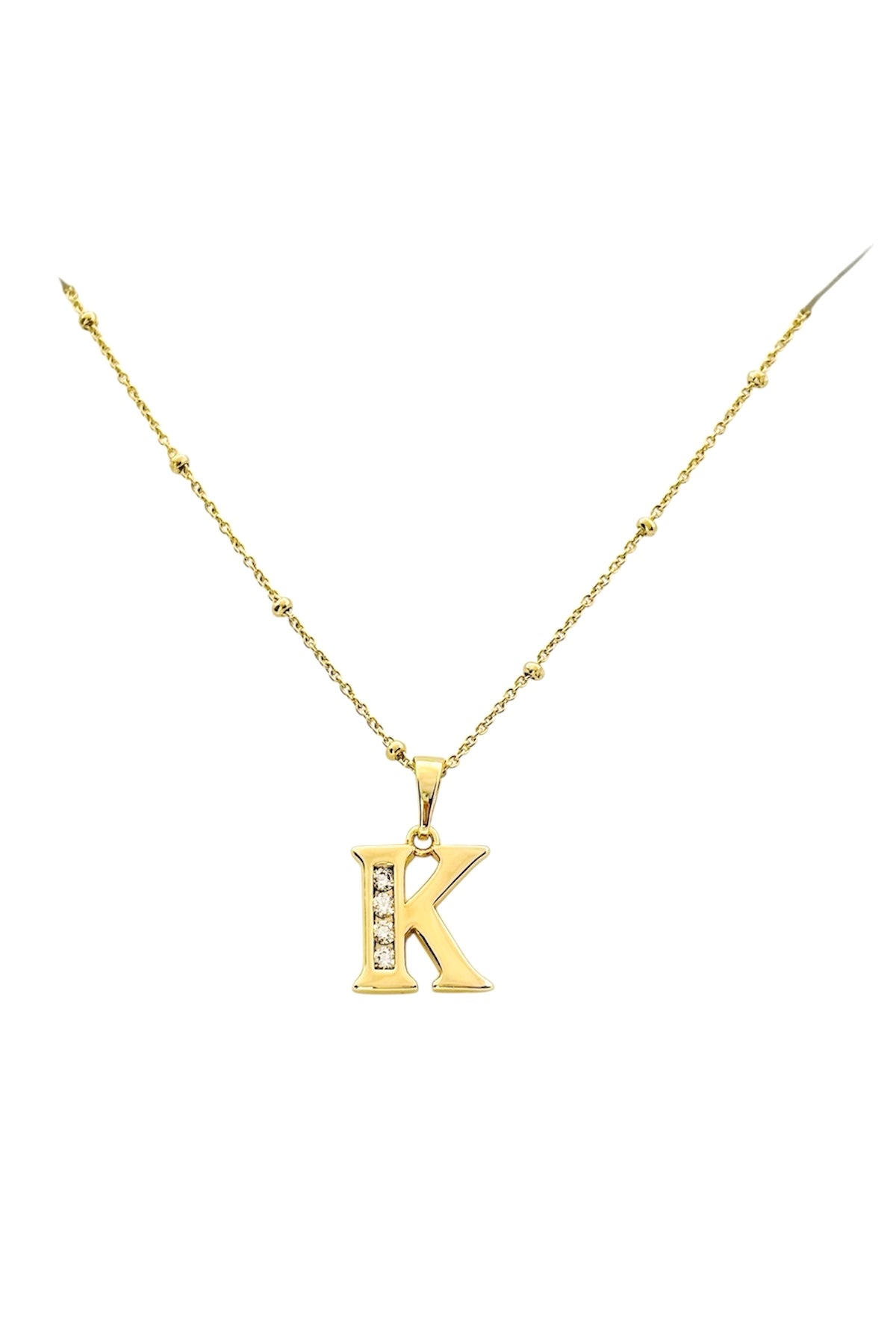 Gold Letter K Necklace – 14k Surgical Steel