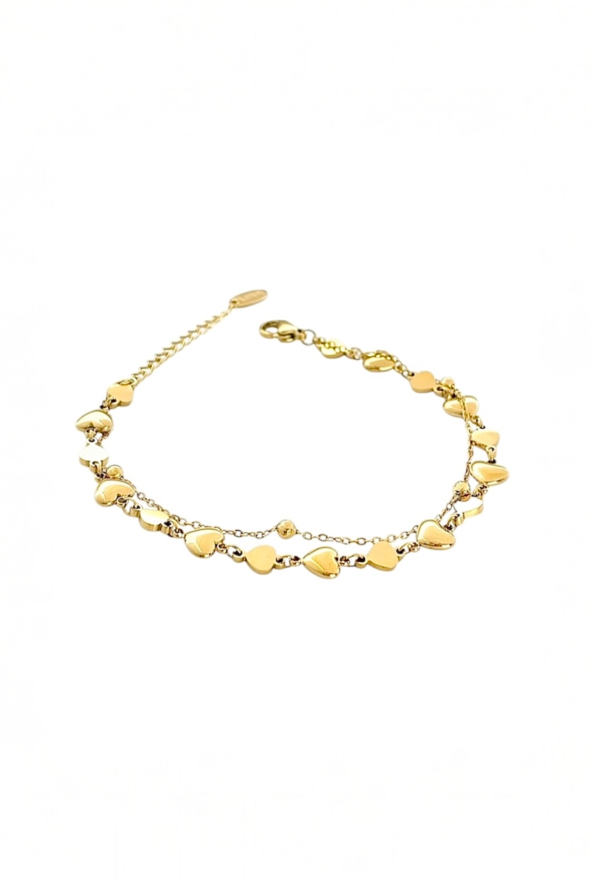 Bransoletka Złote Serca – Stal chirurgiczna pozłacana 14-karatowym złotem