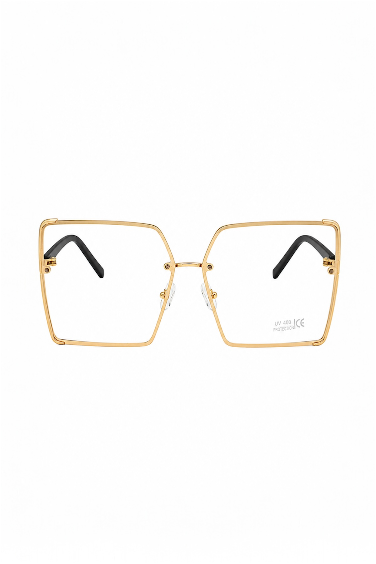 Gold Square Clear Lens Glasses