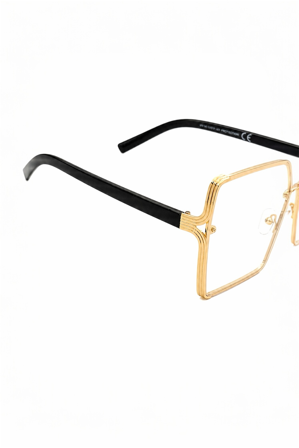 Gold Square Clear Lens Glasses