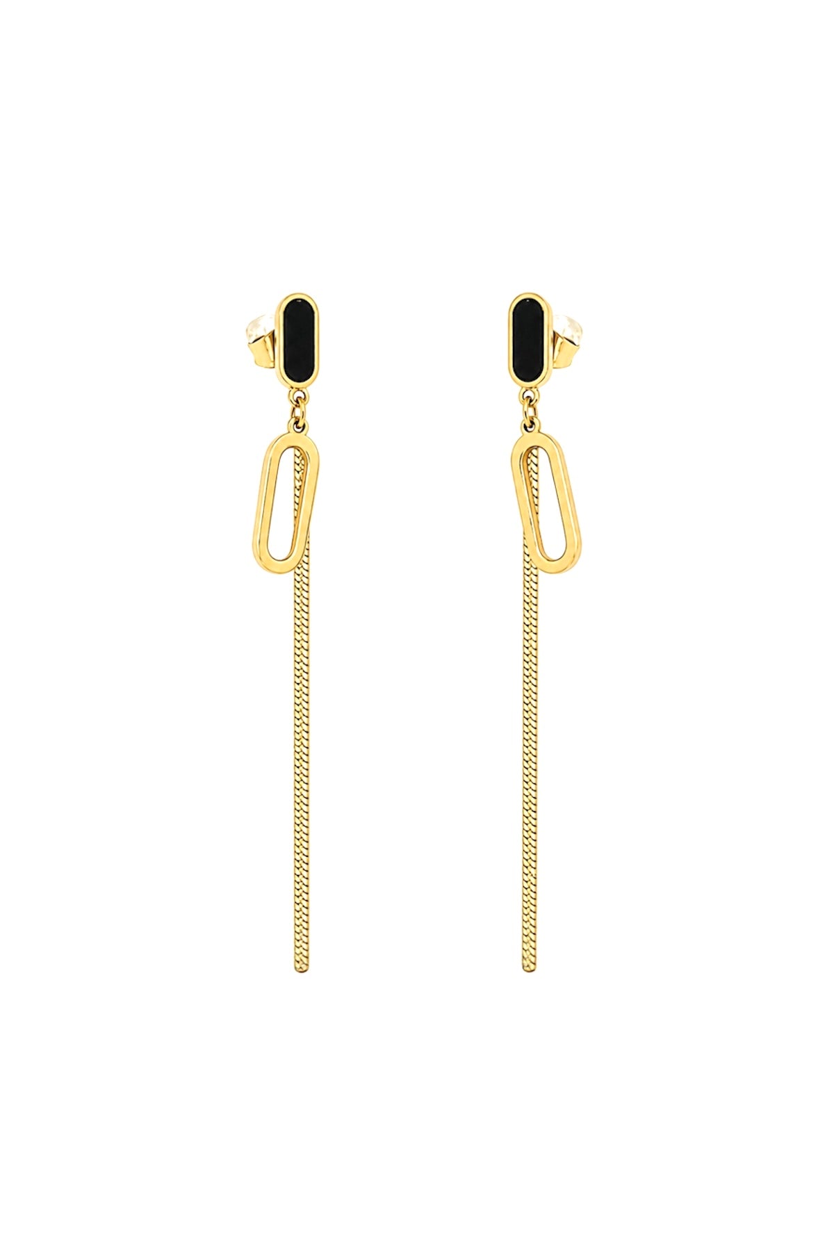 Gold Chain Drop Earrings – 14K Gold Plated Surgical Steel