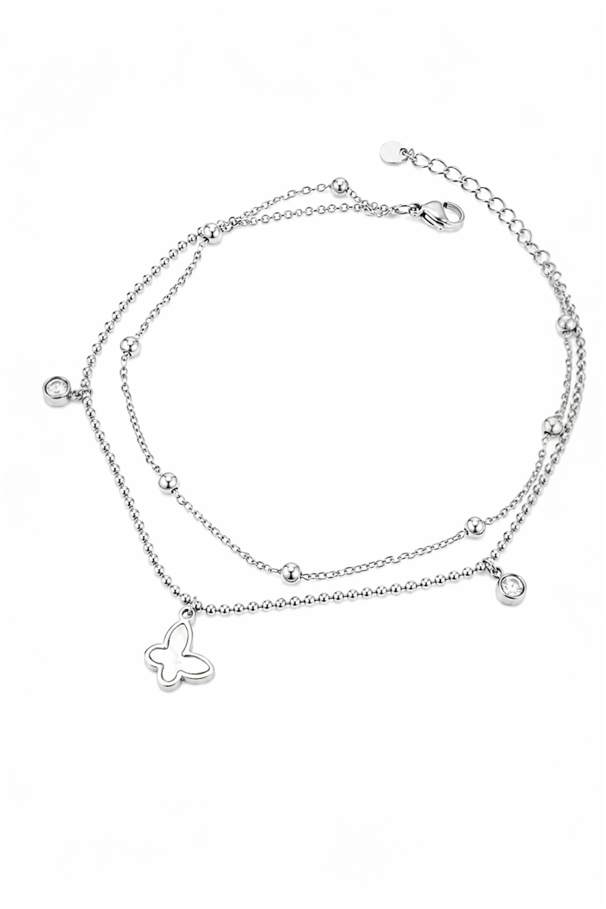 Silver Butterfly Charm Anklet – Surgical Steel