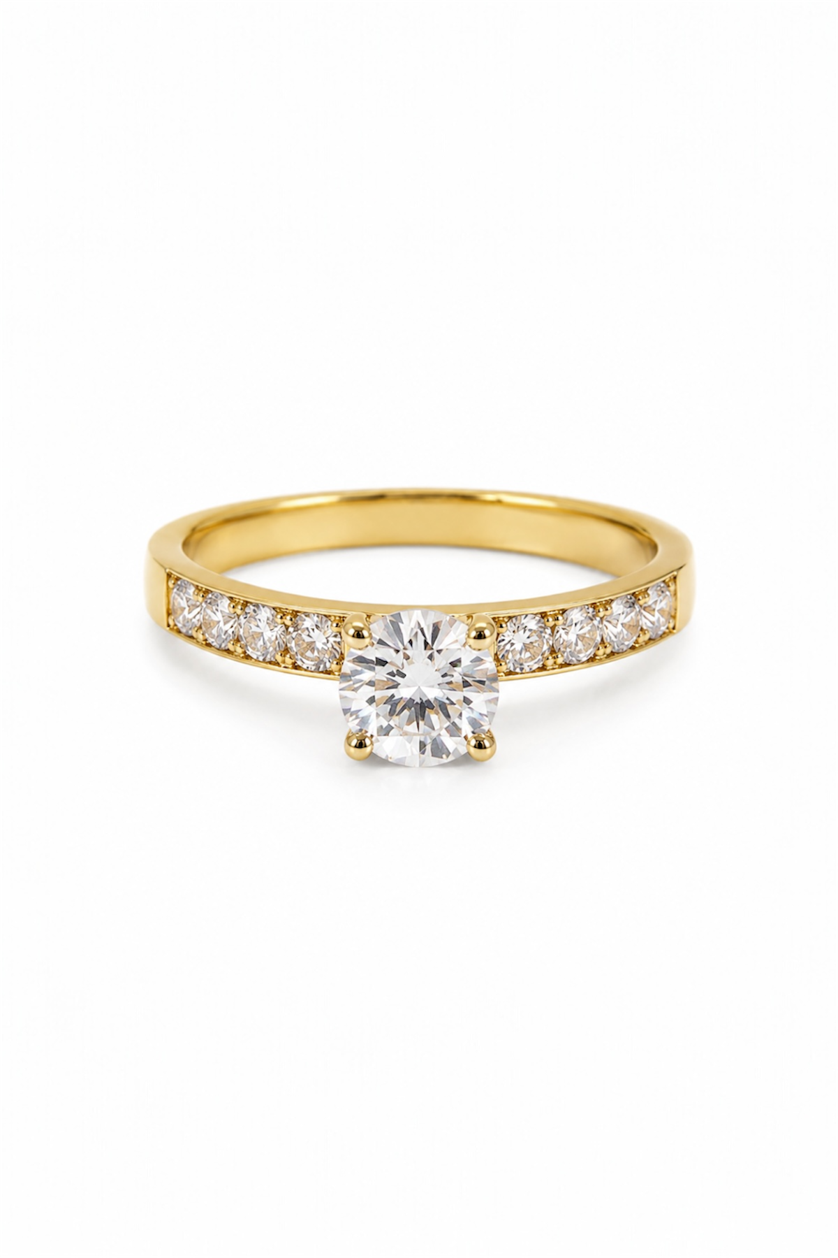 Elegant Crystal Ring – 14K Gold Plated Surgical Steel