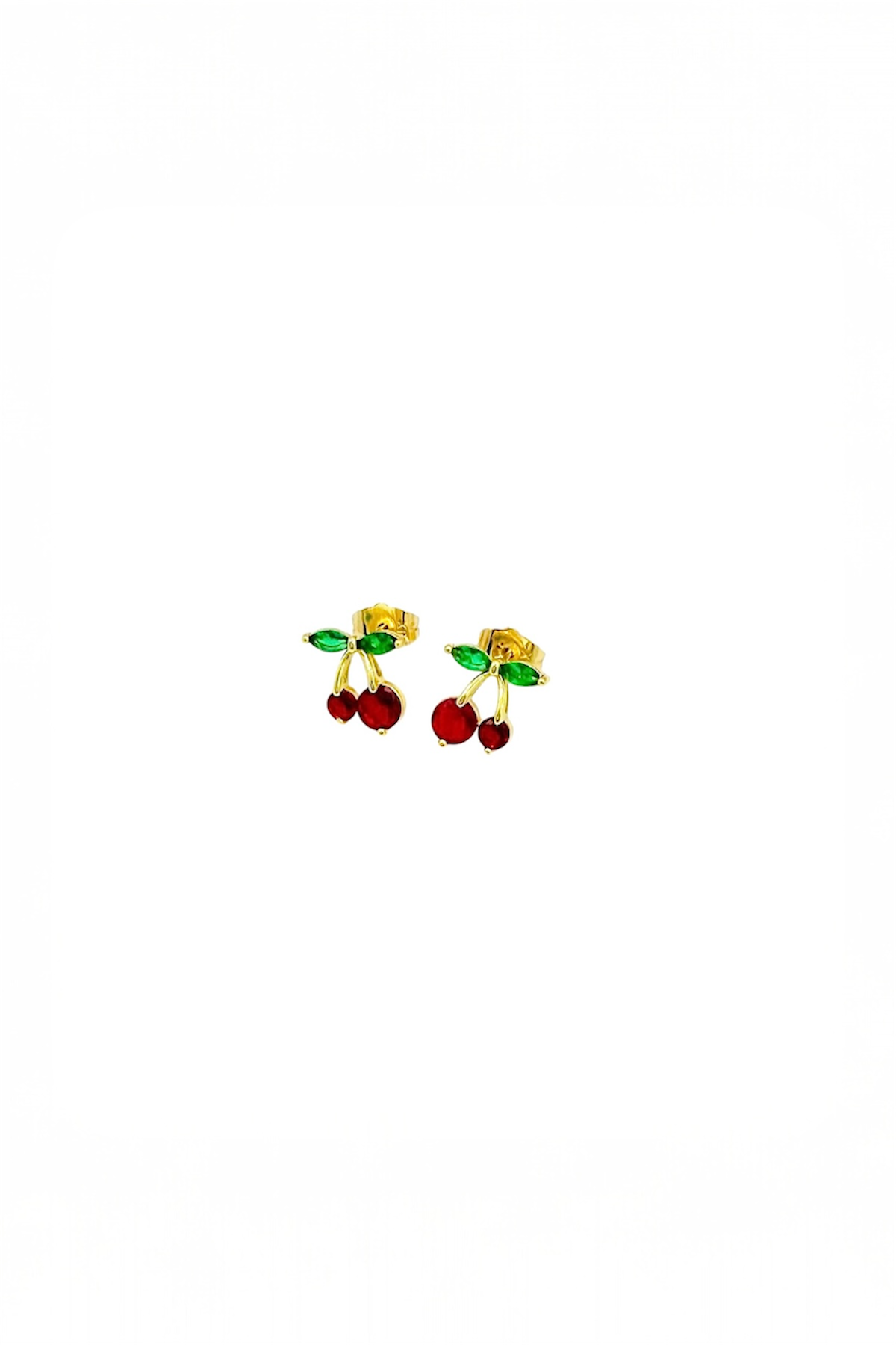 Cherry Stud Earrings – 14K Gold Plated Copper