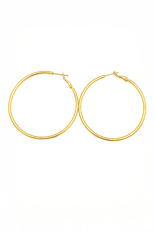 Classic Gold Hoop Earrings (5cm) – Surgical Stainless Steel