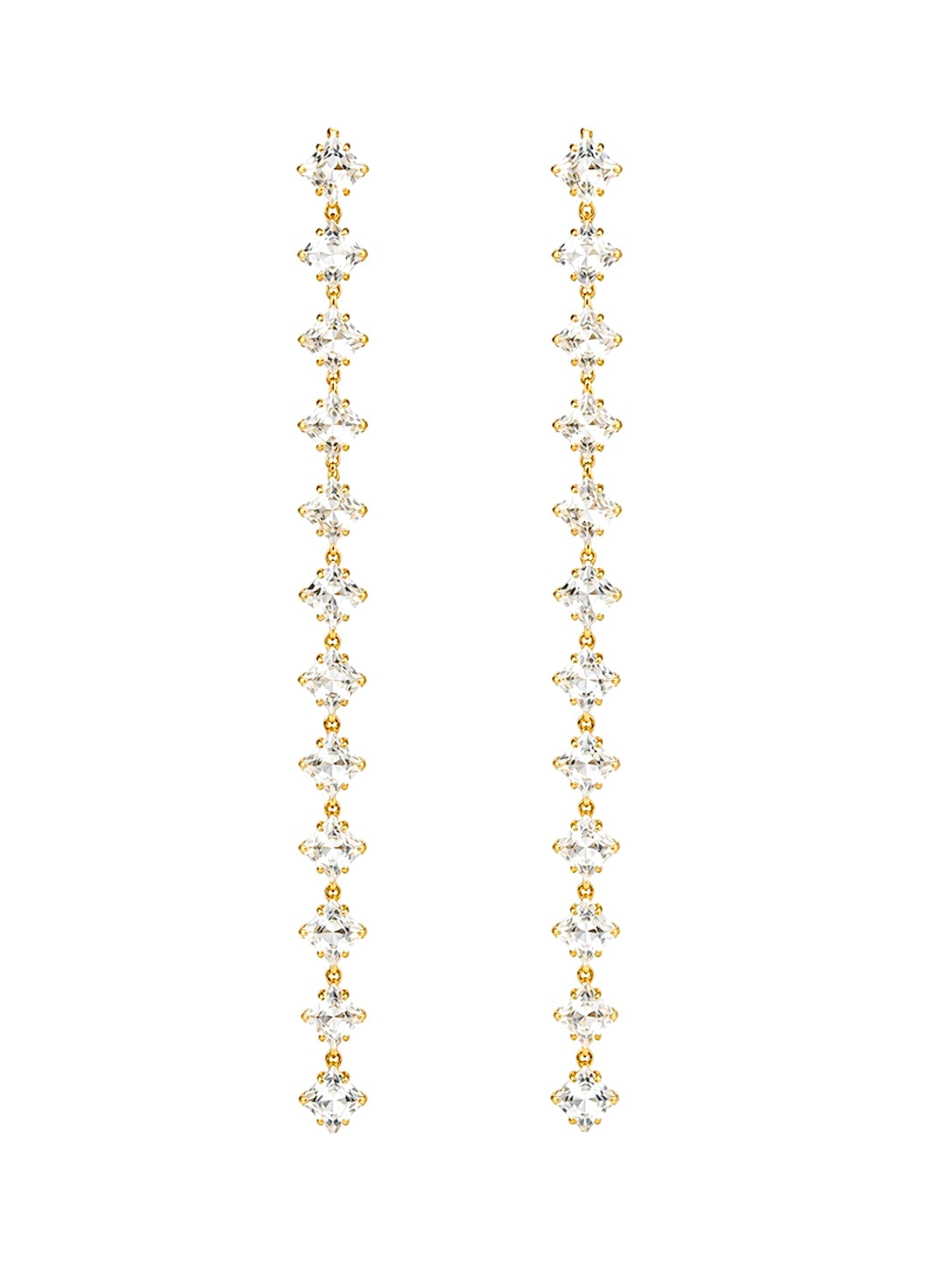 Crystal Tassel Drop Earrings 14K Gold Plated Surgical Steel