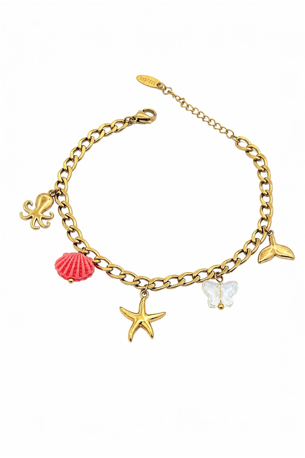 Ocean Charm Bracelet – Gold Stainless Steel 14K