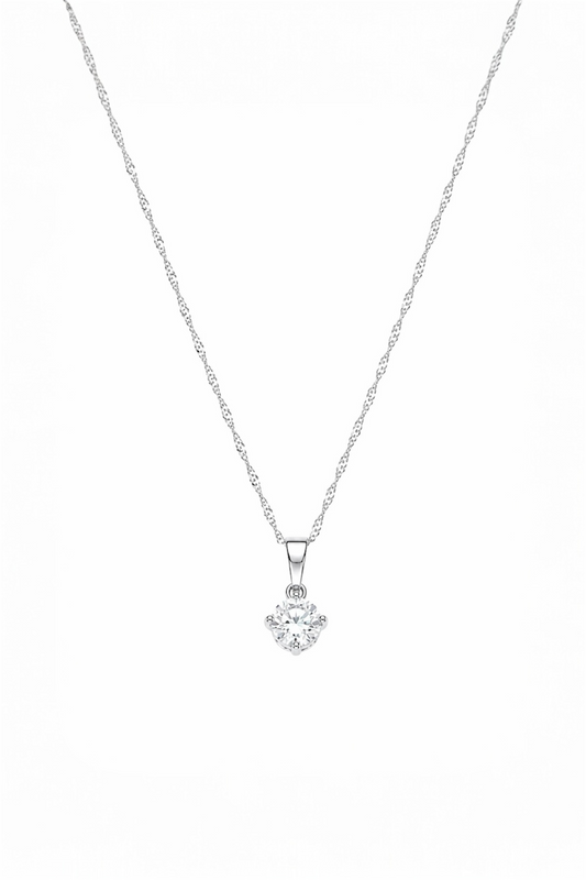 Crystal Zirconia Pendant Necklace – Silver Plated